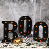 Qfdian  3PCS,Indoor Halloween Decoration,LED Light Letters,"Boo" Letter Lights Halloween Decor Kitchen Tabletop Fireplace Mantel Party