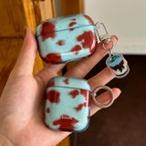 Qfdian Cartoon Cute Amber Blue Clear Soft Earphone Case For AirPods 4nd Air Pods 3 Pro 2 With Keychain Fall Prevention Protective Cover