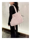 Qfdian Japanese Simple Solid Women's Handbags Fashion All Match Y2k Aesthetic Chic Shoulder Bags Casual Streetwear Vintage Underarm Bag