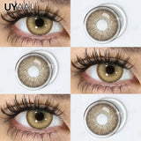 Qfdian  NEW Color Contact Lenses Beauty Brown Pupils Natural Black Contact Lenses Soft Colorful Makeup Eyes Gray Lenses Natural