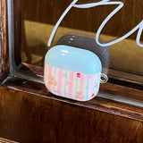 Qfdian New Cartoon Cute Bear Bowknot Silicone Shockproof Protection Case for AirPods Pro 2 for AirPods 4 3 2 1 Soft Cover Cake Pendant