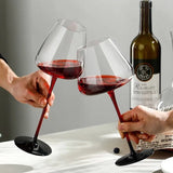 Qfdian  550ml Black Red Wine Glasses Home Nordic Creative Light Luxury Red Wine Champagne Glass Crystal Glass Cup Kitchen Bar Drinkware