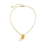 New Gold Color Stainless Steel Necklace For Women Jewelry Metal Vintage Waterdrop Pendant Earrings Necklace Set Birthday Gift