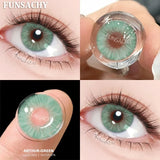 Qfdian  1 Pair Colored Contact Lenses for Eyes Natural Brown Gray Eye Contacts Yearly Cosmetics Pupils Blue Lens Green Contacts