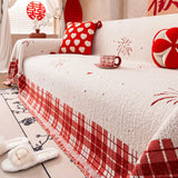Qfdian  New Year's Celebration Sofa Cover Fabric New Autumn and Winter Thick Sofa Towel One-piece All Inclusive Soft and Comfortable