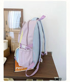 Qfdian High-capacity Casual Contrast Color Backpacks Y2k Aesthetic Transparent Schoolbags Streetwear Students Patchwork Backpack Women