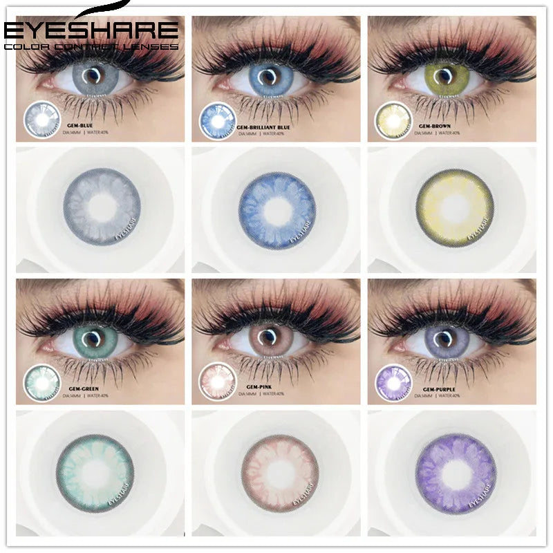 EYESHARE Colored Contact Lenses for Eyes GEM Series Soft Color Contact Lenses Beauty Makeup Annual Contacts Eye Lens Color Lens