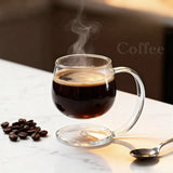 Qfdian  Creative Suspended Glass Espresso Cup Household Drinkware Tea Cup with Handle Heat-resistant Water Drinking Cup Coffee Mug Gifts