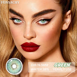 Qfdian  1 Pair Colored Contact Lenses for Eyes Green Beauty Pupils Brown Fashion Lenses High Quality Blue Eye Contacts Yearly