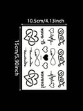 Qfdian  1pc Heart Shape Temporary Tattoo Sticker, ECG Finger Waterproof Fake Tattoo, Realistic Heart Tattoo Decal On Neck, Arms Unisex