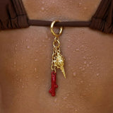 Qfdian  Exquisite Hanger Starfish Shell Keychain DIY Pearl Bikini Pendant Korean Fashion Fish Conch Key Chain Vacation