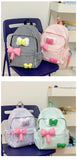 Qfdian Streetwear Travel Backpacks for Women Students Fashion All Match Trendy Schoolbags Sweet Y2k Aesthetic Plaid Kawaii Bow Backpack
