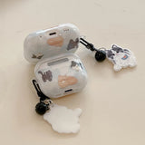 Qfdian  Cartoon Lovely Black White Cat Smooth Silicone Protection Case for AirPods Pro 2 for AirPods 1 2 3 4 Headset Cover Cute Pendant