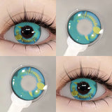 Qfdian   Anime Cosplay Colored Contact Lenses  Red Lens Blue Pupils Halloween MakeUp Beauty Women Cosplay Colorful Lenses