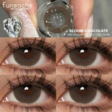 Qfdian  1pair Bloom Black Contact Lenses for Eyes Natural Cosmetic Brown Gray Pupil Eye Lens Color Lens Fashion Beauty Yearly