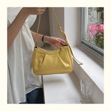 Qfdian Korean Chic Office Lady Shoulder Underarm Bag Elegant Pleated Casual Bags for Women Sweet Y2k Aesthetic Fashion Simple Handbags