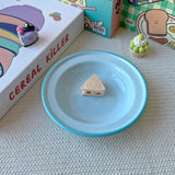 Qfdian  6.2 Inch Ceramic Plate Round Korean Style Ins Household Food Container Fruit Salad Dessert Breakfast Plates Kitchen Dishes Gifts