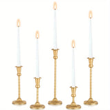 Qfdian  Gold Candlestick Holders Set Of 5, Wedding Birthday Candlelight Dinner Table Centerpiece, Halloween And Christmas Decorations
