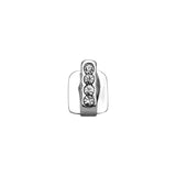 Qfdian Fashion CZ Stone Vertical Bar Teeth Grillz Braces Hip Hop 4 Zircon Tooth Caps Dental Grills For Women Men Jewelry