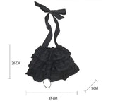 Qfdian  Ruffles Shoulder Bag Drawstring Bolsos De Mujer Japan Korean Sweet Sac Femme New Canvas Bags for Woman Student Bolso