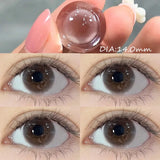 Qfdian 2Pcs Nature Colored Contact Lenses with Prescription Myopia Degree0.00-8.00 For New Lens Korean Hot Sale