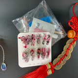 Qfdian 10Pcs High Quality Handmade Press on Nails Earth Demon Spider Dark Super Flash Exaggerated Spider Spicy Girl Personality Gothic