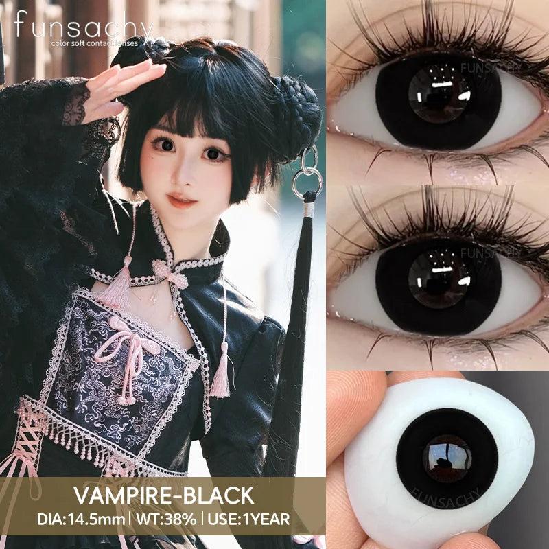 Qfdian 1pair Vampire Cosplay Contact Lenses for Eyes Anime Role Playing Contact Lens Cosmetic Colorful Multicolored Eye Pupil