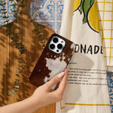 Qfdian Brownish White Mottled Texture Phone Case For IPhone 16 15 14 13 12 11 X XS XR XSMAX 7 8 Pro Max Plus Double-layer Back Cover
