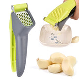 Qfdian Stainless Steel Garlic Press Crusher Multifunction Handheld Ginger Garlic Mincer Home Cooking Vegetables Squeezer Masher Tools
