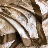 Qfdian 1000TC Egyptian Cotton Vintage Oil Painting Style Flowers Print Bedding Set Duvet Cover Flat/Fitted Bed Sheet Pillowcase 4Pcs