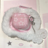 Qfdian  cute light pink white star angel wings for AirPods fourth generation earphone case airPodspro1/2 generation Apple 3rd