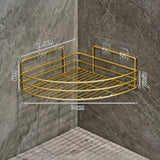 Qfdian Bathroom Shelf Wall Mounted Corner Storage Shelves Shampoo Holder Cosmetic Rack Iron Shower Drain Basket Bathroom Organizer