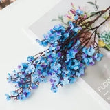 Qfdian Cherry Blossoms Artificial Flowers Baby's Breath Gypsophila Fake Flowers DIY Wedding Home Vase Decoration Faux Flowers Branch