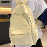 Qfdian  Women Y2k Aesthetic Simple Star Backpack All Match Students Fashion Casual Schoolbags Japanese High-capacity Backpacks Trendy