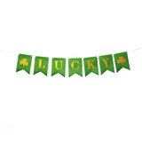 Qfdian  Green Hollow Lucky Irish Shamrock Clover Fabric Triangle Banner Flag St. Patrick’s Day Party Shamrock Garland Hanging Decoration