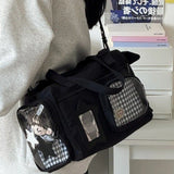 Qfdian Trendy All Match Transparent Ita Bags Women Casual Travel Underarm Bag Sweet Y2k Aesthetic Shoulder Handbags Streetwear Japanese
