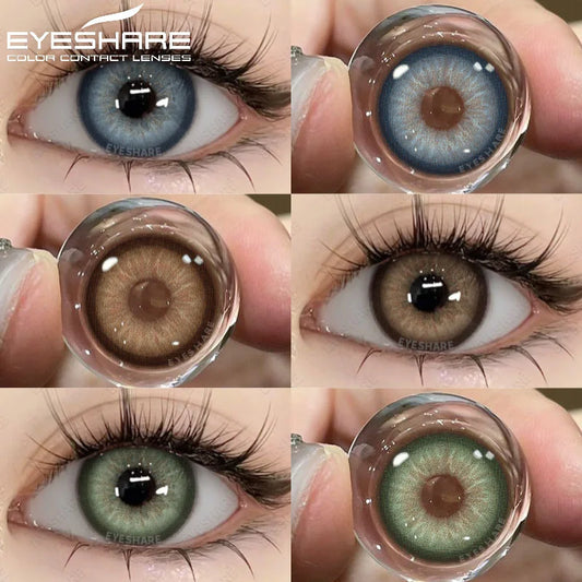 EYESHARE Colored Contact Lenses 1pair Natural Eye Lens Blue Eye Lenses Brown Lenses Gray Pupils Yearly Cosmetic Green Contacts