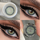 Qfdian  2pcs Colored Contact Lenses for Eyes Blue Pupils Lens Natural Brown Softlens Beautiful Cosmetic Gray Green Eye Contacts
