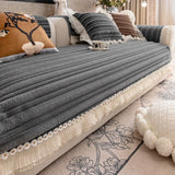 Qfdian  Rabbit Fur Skirt Sofa Cushion Winter New Fixed Anti Slip Skin Friendly Breathable Soft Comfortable Thick Warm Cover Cloth Towel