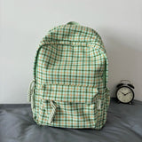 Qfdian  Sweet Y2k Aesthetic Fashion Backpacks Women Casual Chic Plaid Schoolbag Japanese Trendy All Match College Students Laptop Bags