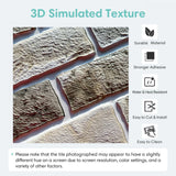 Qfdian  10pcs 3D Wall Sticker Self-adhesive Faux Brick Wall Panel Peel and Stick Kitchen Tile Backsplash Bathroom Wall Tile Sticker