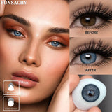 Qfdian  1 Pair Colored Contact Lenses for Eyes Blue Pupil Beautiful Eye Contacts Natural Soft Brown Gray Lenses Yearly Cosmetic