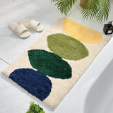 Qfdian  High Quality Bath Mat Simple Style Flocking Bathroom Non-slip Mat Bathroom Door Mat Microfiber Bathroom Carpet
