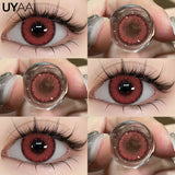 Qfdian  Cosplay Contact Lens Makeup Colored Pupils Cosmetics Beauty Red  Lenses Woman Cosplay Pink Pupils Halloween Color Contacts