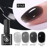 Qfdian 7ml Crystal Jelly Nude Rubber Base Gel Transparent Semi-permanent Varnish UV LED Construction Gel Nail Art Manicure