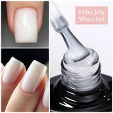 Qfdian 7ml Crystal Jelly Nude Rubber Base Gel Transparent Semi-permanent Varnish UV LED Construction Gel Nail Art Manicure
