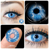 Qfdian Cosplay Contact Lenses 1Pair Colored Contact Lenses for Eyes Black Lenses White Eye Lenses Contact Lenses for Halloween