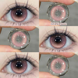 Qfdian  2pcs/pair Colored Contact Lenses for Makeup Eyes Cyber Series Halloween Beauty Red Contact Lenses Purple Myopia Lens