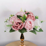 Qfdian  30CM Artificial Flower Table Centerpiece Wreath Party Wedding Backdrop Decor Road Lead Floral Ball Rose Hydrangea Gypsophila