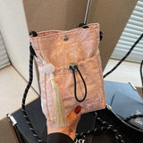 Qfdian  Y2k Aesthetic Butterfly Embroidery Mini Cellphone Bag Fashion Tassel All Match Shoulder Bags Women Pleated Handbags Crossbody